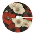 thumbnail image 3 of White Flowers and Red Flowers Christmas Tree Skirt Stand Mat Waterproof Floor Protection Mat for Holiday Decoration, 3 of 6