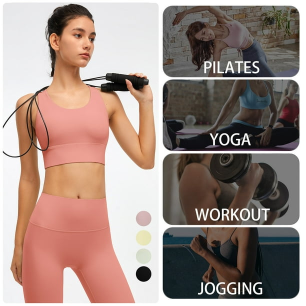 Women Yoga Bra Sports Workout Pilates Tank Tops Padded Casual Vest 