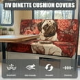 thumbnail image 4 of FORUDESIGNS Pug Dog Peony Pattern 2 Pieces RV Dinette Cushion Covers,Washable Camper Cushion Slipcovers Replacement Sofa Cushions Slipcovers for Travel Trailer Couch, 4 of 7