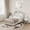 Off-white, variant on Bingirl Twin-Size Bed Frame with Built-in LED Lights and Velvet Upholstered Wing Back Headboard - Easy to Assemble, No Box Spring Needed, Noise-Free, Pink