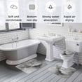 thumbnail image 5 of Grey Ombre Marble Bath Mat 3 Piece Bathroom Rug Set, Gray Marble Crack Abstract Modern Non Slip Bath Rug Contour Mat and Toilet Lid Cover, Absorbent Shower Mats Soft Bath Rugs and Mats Sets, 5 of 8