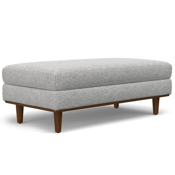 Morrison 49 inch Wide Mid-Century Modern Table Ottoman in Mist Grey Woven-Blend Fabric