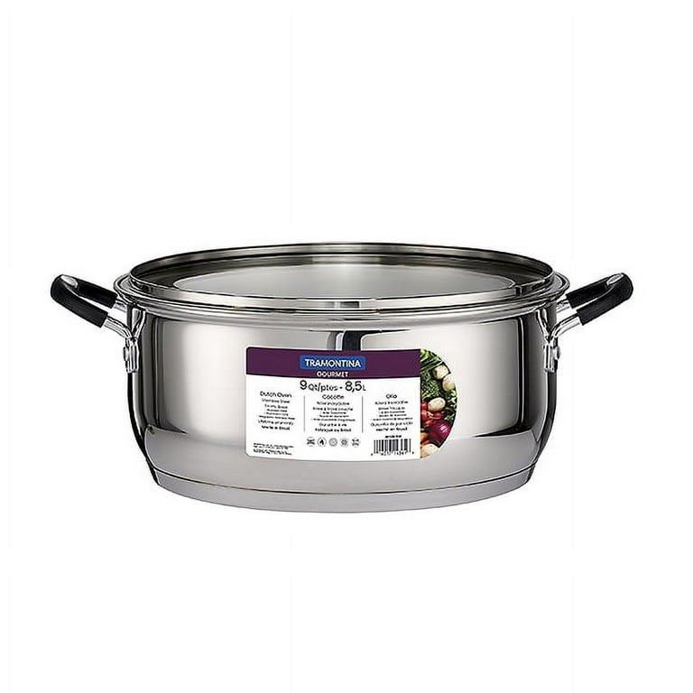 Tramontina tramontina covered dutch oven pro-line stainless steel 9-quart,  80117/576ds