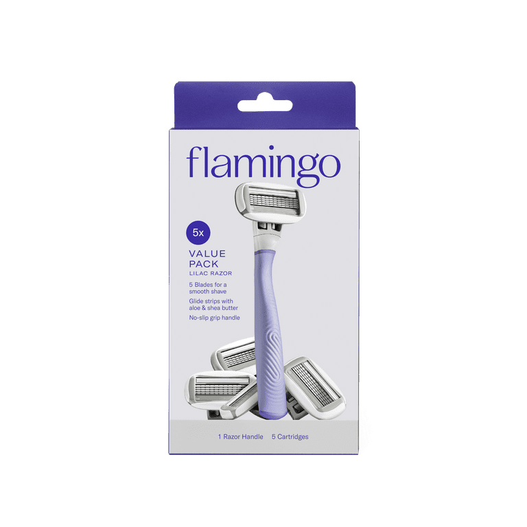 Flamingo Women's Razor Value Pack with Razor Handle and 5