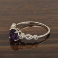 thumbnail image 3 of 6mm Round Shape Amethyst 925 Sterling Silver Solitaire Women Promise Ring, 3 of 7