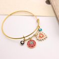 thumbnail image 5 of Pulsera con abalorio de oro rosa para mujer, pulsera ajustable, pulsera de estilo étnico con ojo azul turco Feliz Sencillez, 5 of 5
