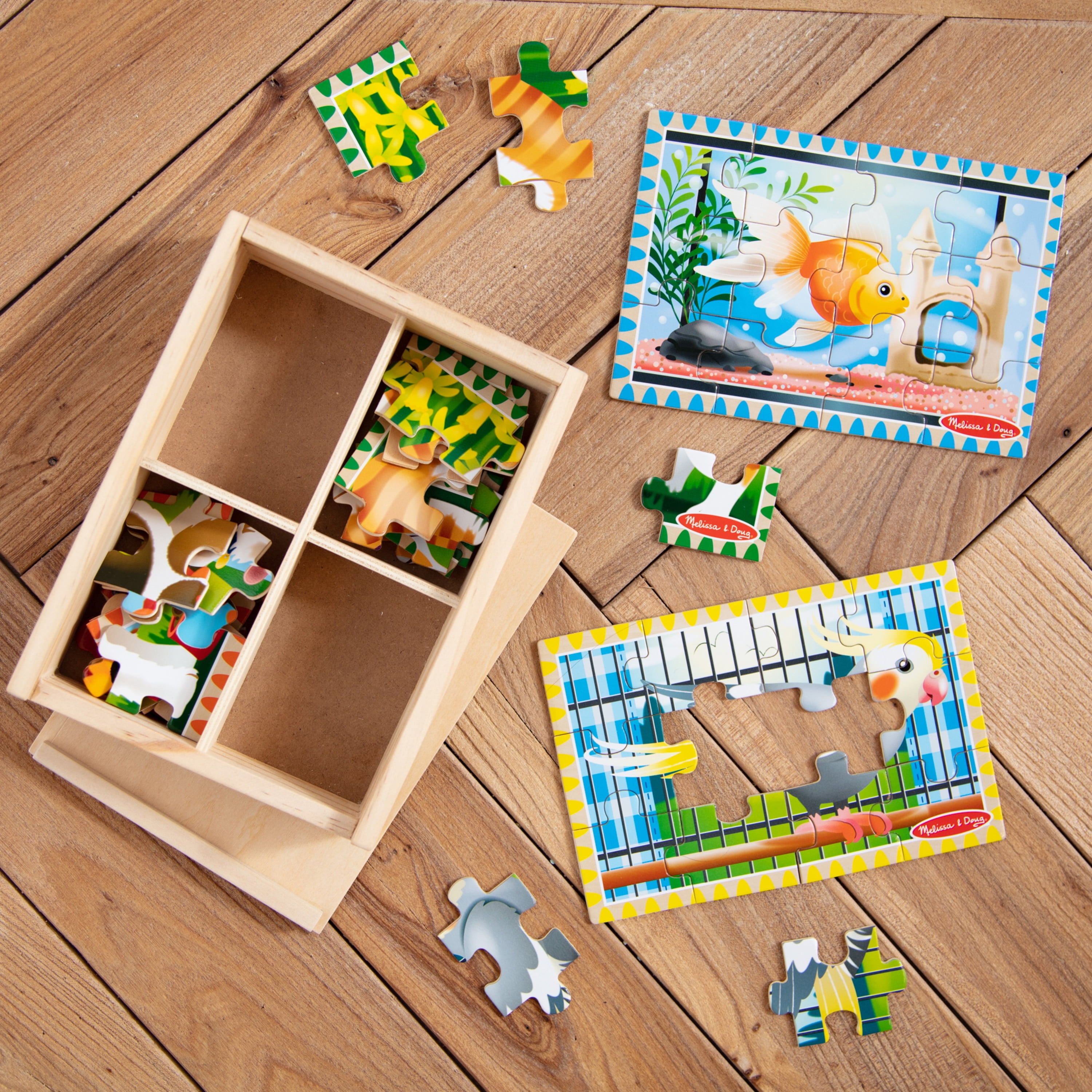  Melissa & Doug Construction Vehicles 4-in-1 Wooden Jigsaw  Puzzles in a Box (48 pcs) - FSC-Certified Materials : Melissa & Doug:  Everything Else