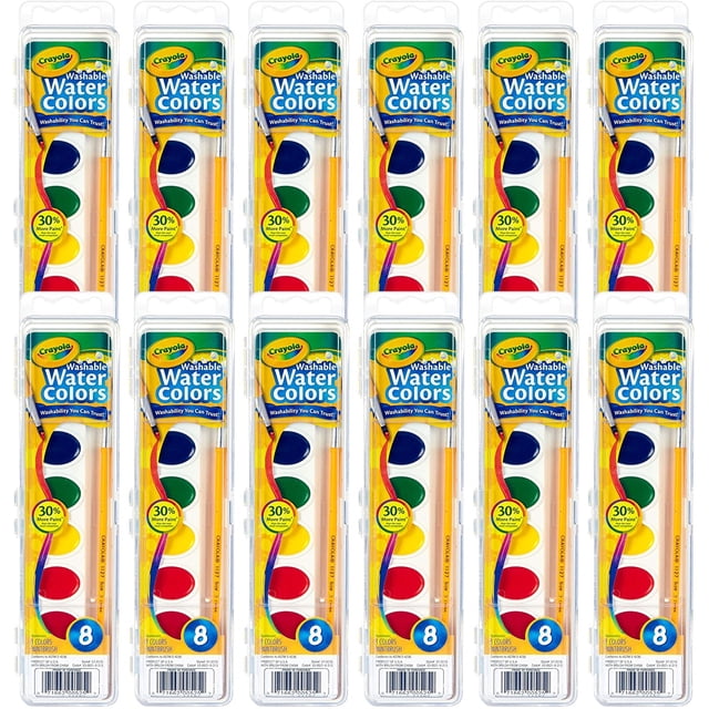 Acuarelas Crayola 8 colores vibrantes 12 juegos pintura niños