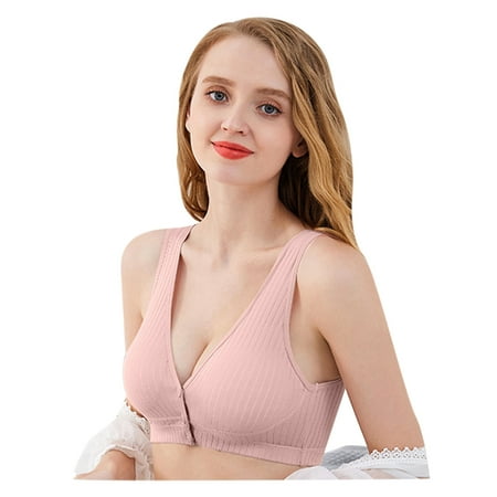 Ploknplq Push Up Bra nursing Bra pumping Bra breast Feeding Bras for Women feeding Vest Underwear Type with Front Gathered Breast Bra Buckle Women s nursing Bras for Women Pink Xl Red S