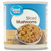 Great Value Sliced Mushrooms, 4 oz, Can