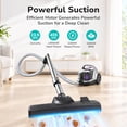thumbnail image 2 of Vacuum Cleaner, 30Kpa 1600W Bagless Vacuum Cleaners 4QT Dust Cup, Double HEPA Filter, Retractable Cord, Lightweight Vacuum Cleaner with 5 Tools for Hard Floors, Silver Purple, 2 of 7