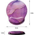 thumbnail image 6 of Mouse Pad with Wrist Support, Ergonomic Mouse Pad with Memory Foam Wrist Rest Cushion, Non-Slip Rubber Base Gaming Mice Pad for Home Office Computer Laptop, Purple Marble, 6 of 14