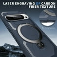thumbnail image 2 of Heavy Duty Phone Case For Google Pixel 9 / 9 Pro,Built-in Rotatable Magnetic Ring Kickstand,Shockproof Dropproof Tough Rugged Anti-fall Protective Phone Case Cover For Google Pixel 9 / 9 Pro, Darkblue, 2 of 6
