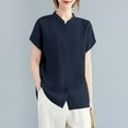 thumbnail image 6 of ZANZEA Women Short Sleeved O-Neck Blouse Solid Color Shirts Tops, 6 of 11