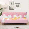 thumbnail image 3 of Jiueut Ice Cream Print Armless Futon Sofa Covers, Comfortable Futon Sofa Slipcover Soft Furniture Protector Without Armrests with Elastic Bottom for Kids, 3 of 7