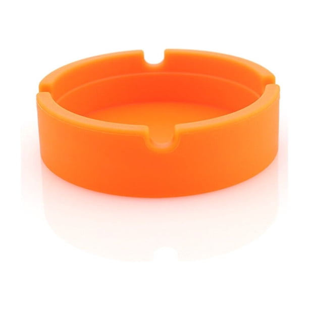 Ounissouiy Cenicero de silicona resistente a la temperatura, soporte de portátil, reutilizable, para viajes, oficina, coche, alfombrilla Almacenamiento y organización del hogar Naranja
