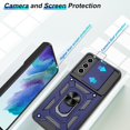 thumbnail image 2 of for Samsung Galaxy S21 FE Case with HD Screen Protector, Heavy Duty Shockproof with 360 ° Rotation Metal Kickstand [Military Grade] Protective Case for Galaxy S21 FE 5G, Blue, 2 of 14