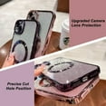 thumbnail image 6 of for iPhone 14 Case Glitter Magnetic Compatible with MagSafe Full Camera Lens Protection Luxury Plating Cute Bling Clear Shockproof Slim Phone Case for Women Girls (Purple), 6 of 14