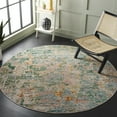 thumbnail image 2 of SAFAVIEH Madison Clyde Abstract Area Rug, Green/Gray, 6'7" x 6'7" Round, 2 of 7