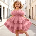 thumbnail image 5 of CHEEREAM Girls Tulle Dress Elegant High Low Sequins Mesh Layered Puffy Birthday Party Dresses Kids Ruffle Pleated Cute Sleeveless Gown, 5 of 8