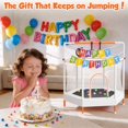 thumbnail image 4 of 60" Mini Trampoline for Kids with Safety Enclosure Net, SHINPT Indoor & Outdoor Trampoline with Adjustable Gymnastics Bars and Rust-Resistant Steel Frame, Small Trampoline for Boys & Girls, 4 of 9