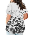 thumbnail image 2 of Hauts d'Été pour Femmes, Hauts Décontractés d'Été pour Femmes, T-Shirt à Manches Courtes Imprimé Col Rond Ample, Hauts à Manches Courtes pour Femmes, Hauts à Manches 3/4 pour Femmes, 2 of 5
