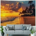 thumbnail image 4 of Chilfamy Beach Tapestries Wall Hanging, Beach Coastal Sunset Waves Palm Trees landscape Printed Wall Tapestries Room Decor, Tapestry for Bedroom Living Room Dormitory Painting, 4 of 6