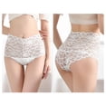 thumbnail image 3 of Ropa interior hipster para mujer Gibobby encaje cintura media ultrafina transparente blanco XXL, 3 of 5