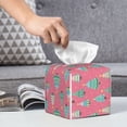 thumbnail image 6 of Lsque Pastel Christmas Trees on Pink Printed Tissue Box Cover Holder, Facial Paper Organizer Dispenser,Square with Bottom Belt, PVC Leather Decorative Organizer, 6 of 8