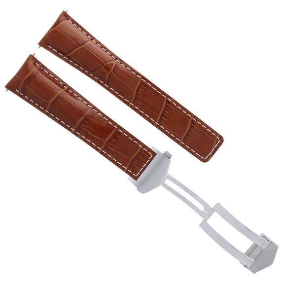 20MM LEATHER WATCH STRAP BAND DEPLOYMENT CLASP FOR TAG HEUER CARRERA TWIN TAN WS