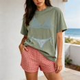 thumbnail image 2 of Womens Casual Tops Wedding Bridesmaid Funny Round Neck Printed Womens Activities Shirt,Green,L, 2 of 6