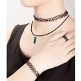 thumbnail image 2 of BodyJ4You 2PC Choker Necklace Set Henna Tattoo Layered Marble Green Color Stone Pointed Bead Pendant, 2 of 6