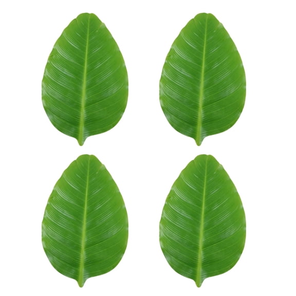Pack of 4 Artificial Banana Leaves for Home Decoration Tropicals Foliages High Realisms Sturdy Plastic Materials