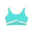 thumbnail image 4 of Sinleey Kids Girls Athletic Sports Vest Top Soft Crop Cami Sleeveless Shirt Bra Tops Gymnastics Blue Green 8, 4 of 6