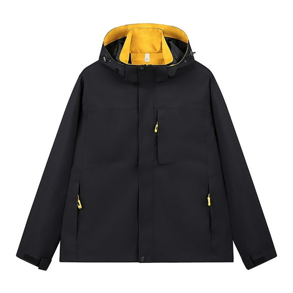 Quinlirra Mens Jackets Lightweight Men's Stitching Drawstring Hooded Slim Fashion Jacket Coat Outwear