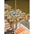 thumbnail image 2 of Outdoor Tablecloth with Umbrella Hole for Patio/Picnic/Party/Camping, Brown Desert Camels Waterproof Table Cloth Square Cover Washable, Tropical Date Coconut Trees Cords Leaves (60"x 60"), 2 of 8