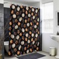 thumbnail image 4 of White Pumpkins Fall Shower Curtain - Water Repellent Fabric Shower Curtains Washable, Thanksgiving Maple Leaves Black Decorative Polyester Cloth Bathroom Curtains Modern Bath Decor 72"x84", 4 of 8
