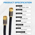 thumbnail image 4 of 50FT RG6 Quad-Shield Coax Cable, F-Type Male Ext, Indoor/Outdoor, for HDTV/Cable/Sat/Antenna A/V, Black (Cables Direct Online), 4 of 7
