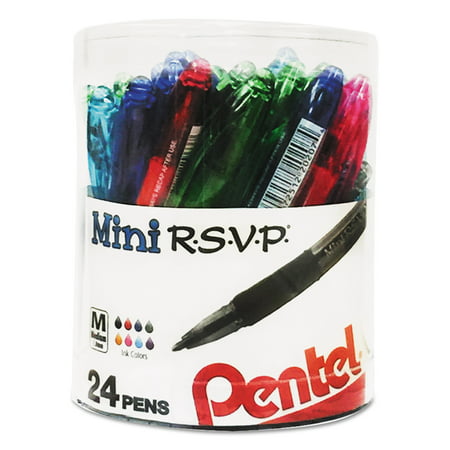 Pentel R.S.V.P. Mini Ballpoint Pen, 1 mm, Assorted Ink,