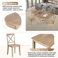 thumbnail image 3 of Ktaxon Mid-Century Round Dining Table Set for 4, Extending Wood Pedestal Table with 4 Padded High Back Chairs, Expandable Kitchen Table and Chairs Set for Small Space, Home, Natural Wood, 3 of 9