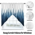 thumbnail image 3 of Navy Blue Swag Valances for Windows 2 Pack Forest Nature Woodland Tree Misty Forest Silhouette Landscape Swag Kitchen Curtains 36 Inches Long Short Window Drapes for Kitchen Bathroom 36"x36", 3 of 8