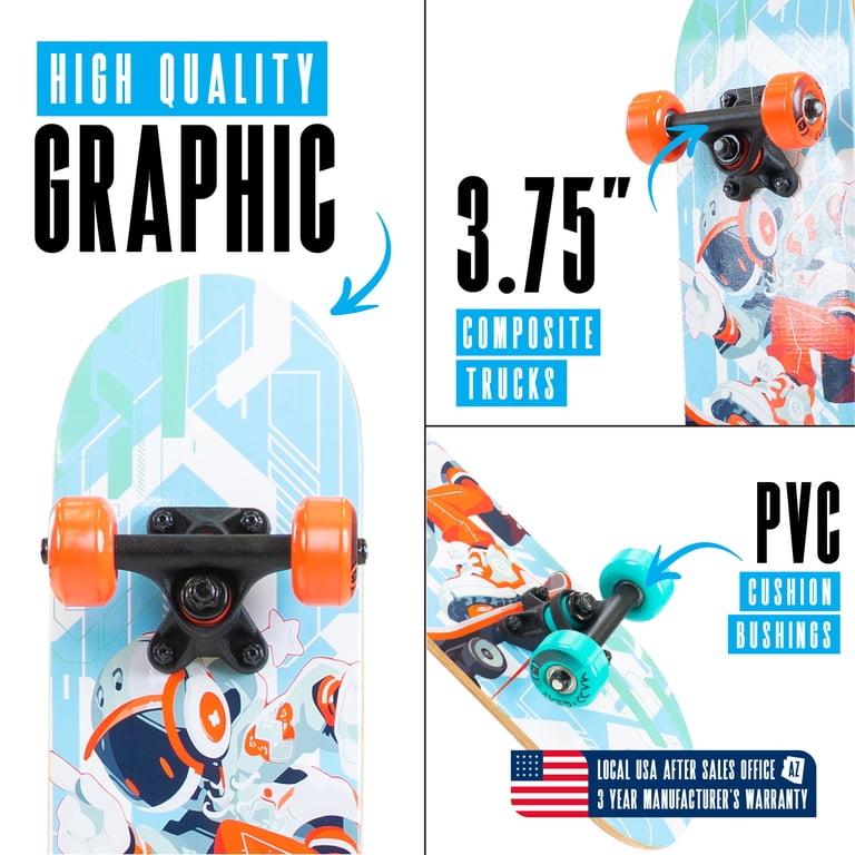 Madd Gear Mini Cruiser Skateboard for Kids and Teens – Lightweight