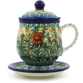 thumbnail image 3 of Polish Pottery Brewing Mug 10 oz Polmedia Butterfly Holly Theme UNIKAT Hand Painted in Boleslawiec, Poland + Certificate of Authenticity, 3 of 6