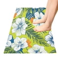 thumbnail image 2 of Hawaii Pattern White Blue Tropical Florals Plush Carpet Non Slip Runner Rug Absorbent Bath Mat 39" x 20", 2 of 8