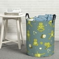 thumbnail image 3 of DouZhe Waterproof Collapsible Large Laundry Baskets, Funny Cute Yoga Frogs Prints Circular Hamper with Handles, 3 of 7