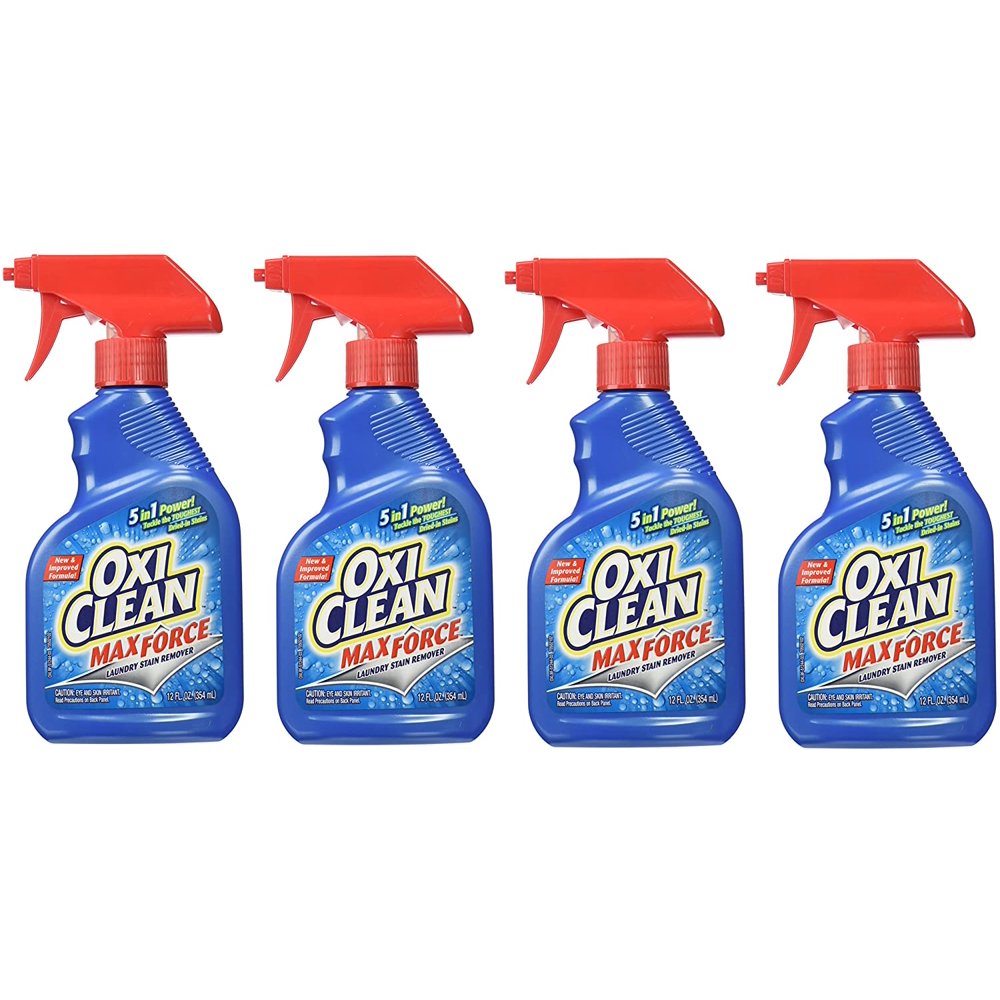 OxiClean Max Force Stain Remover Spray, 12 Ounce (Pack of 4), 12 Fl Oz
