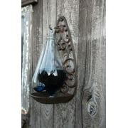 Esschert Design TH31 Thunder/Weather Glass Barometer with Cast Iron Filigree Holder and Overflow Pan, Antique