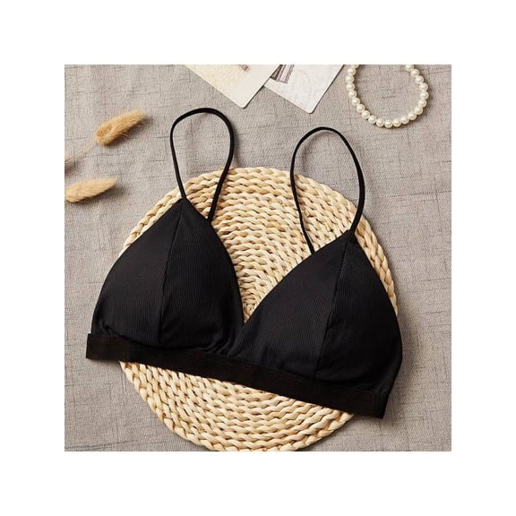 Topumt Women Thin Shoulder Strap Sexy Deep V-Neck Bra