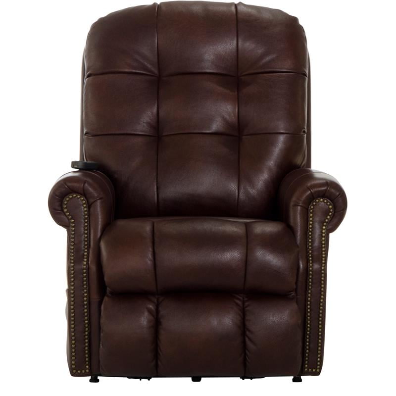 Tyler Brown Leather Power Lift Lay Flat Recliner with Heat & Massage - Walmart.com