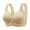 Beige, variant on Women's Front Side Buckle Lace Edge Seamless Yoga Bra for Movement Sleep Comfort Support Adjustable Gathering Design